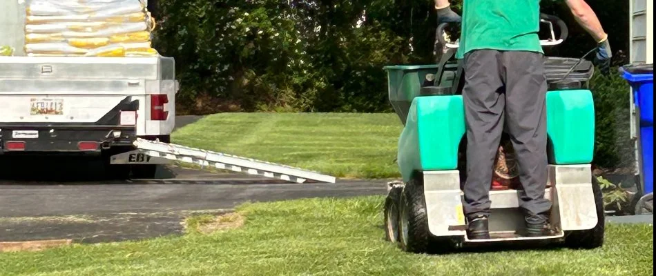 Man spraying perimeter pest control in Westminster, MD.