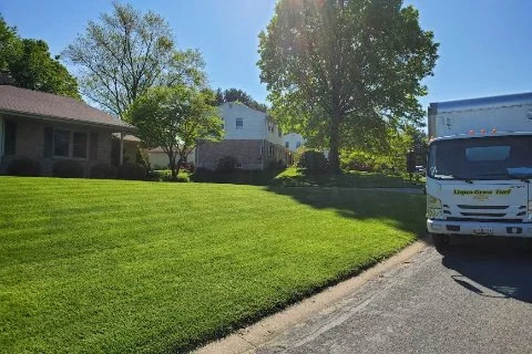 Work truck in front of green lawn in Westminster, MD.